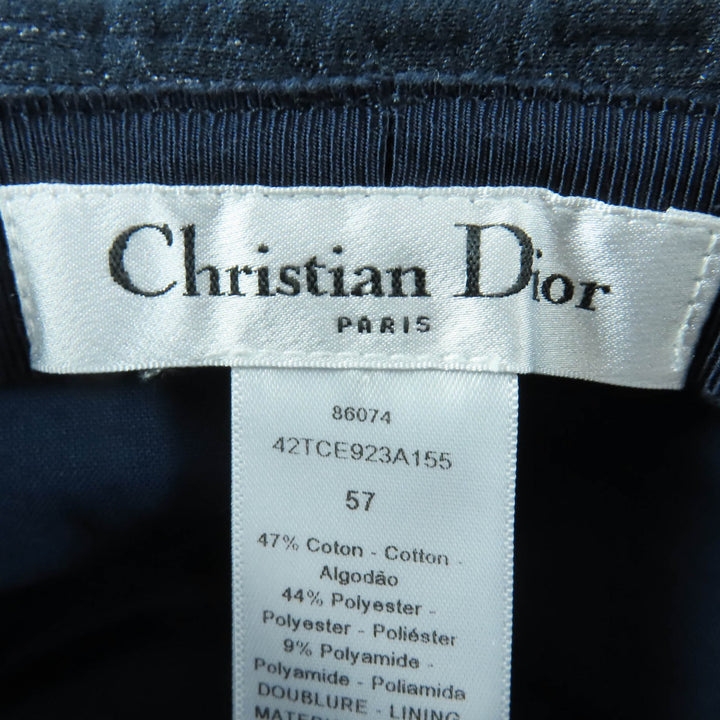 極美品☆Christian Dior クリスチャンディオール 42TCE923A155 TEDDY-D カナージュ デニム ボブハット 帽子 インディゴブルー 57 正規品