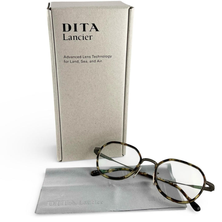 未使用品▲DITA ディータ DTX453-A-02 AVIATIA-FOUR チタン メガネ 眼鏡 アイウェア ブラウンデミ 49□20 140 箱付き 日本製