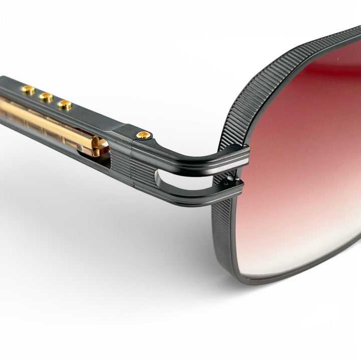 極美品▲DITA ディータ DTS436 KUDRU ツーブリッジ サングラス バーガンディ イエローゴールド 61□14 145 155 定価165000円