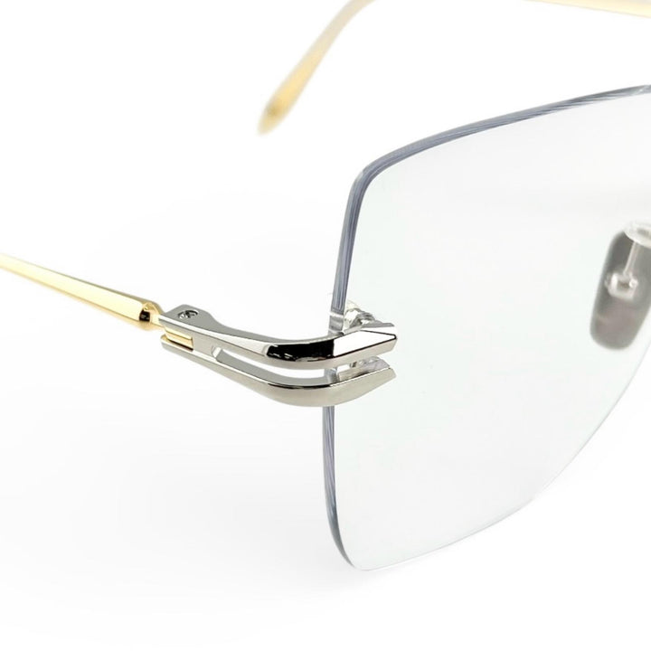 美品▲DITA ディータ DTX155 Embra ツーポイント リムレス メガネ 眼鏡 アイウェア ゴールド シルバー 58□17 135 日本製 メンズ