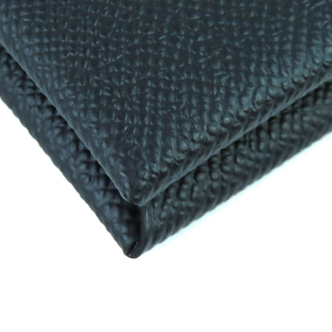 未使用品△HERMES エルメス カルヴィ ヴォーエプソン シルバー金具 名刺入れ コインケース カードケース ブラック W刻印 箱付 フランス製