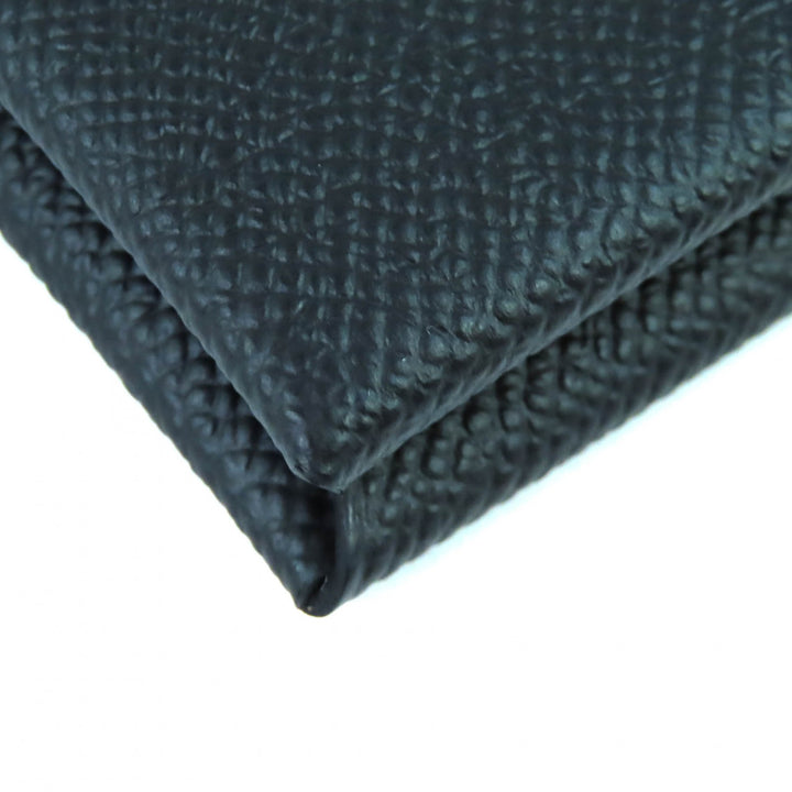 未使用品△HERMES エルメス カルヴィ ヴォーエプソン シルバー金具 名刺入れ コインケース カードケース ブラック W刻印 箱付 フランス製