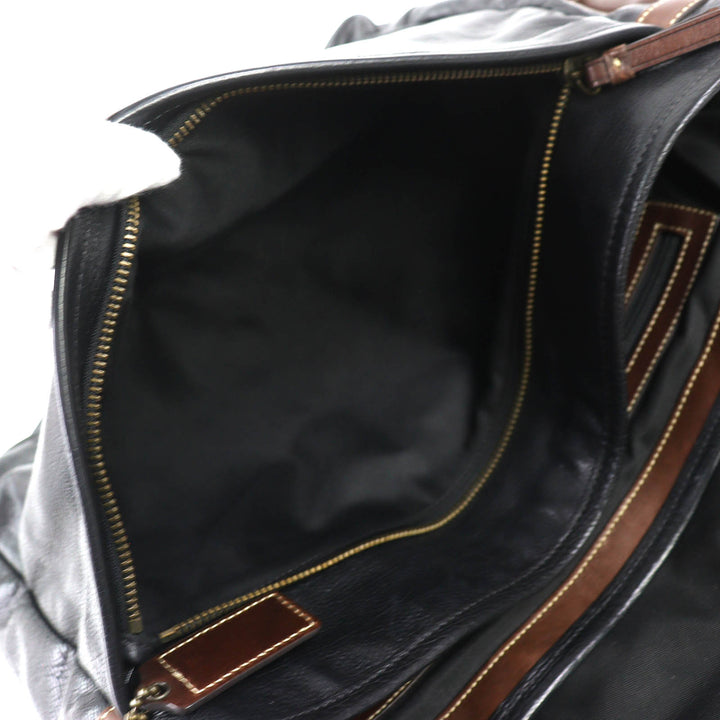 美品△COACH コーチ 70386 HARRISON LEATHER MEDIUM MESSENGER ハリソンレザーミディアムメッセンジャー ショルダーバッグ ブラック 袋付