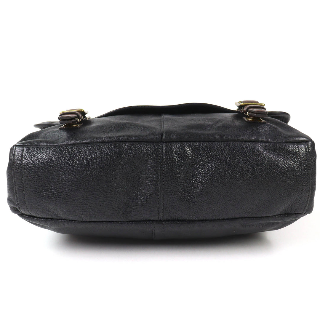 美品△COACH コーチ 70386 HARRISON LEATHER MEDIUM MESSENGER ハリソンレザーミディアムメッセンジャー ショルダーバッグ ブラック 袋付