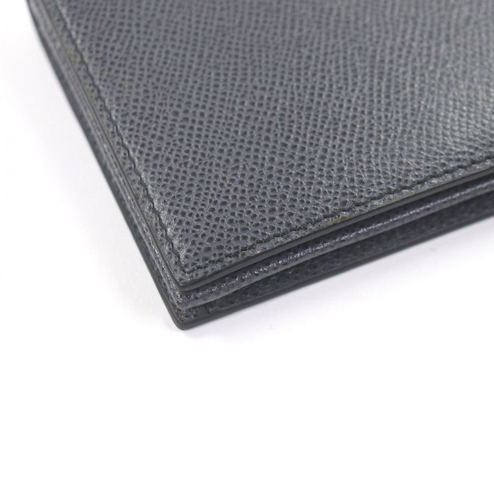未使用品□BALLY バリー レザー ロゴ型押し 二つ折り財布 長財布 札入れ ロングウォレット グレー メンズ レディース オススメ◎