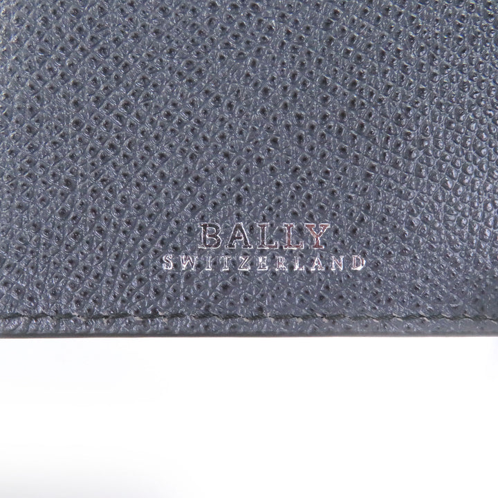 未使用品□BALLY バリー レザー ロゴ型押し 二つ折り財布 長財布 札入れ ロングウォレット グレー メンズ レディース オススメ◎