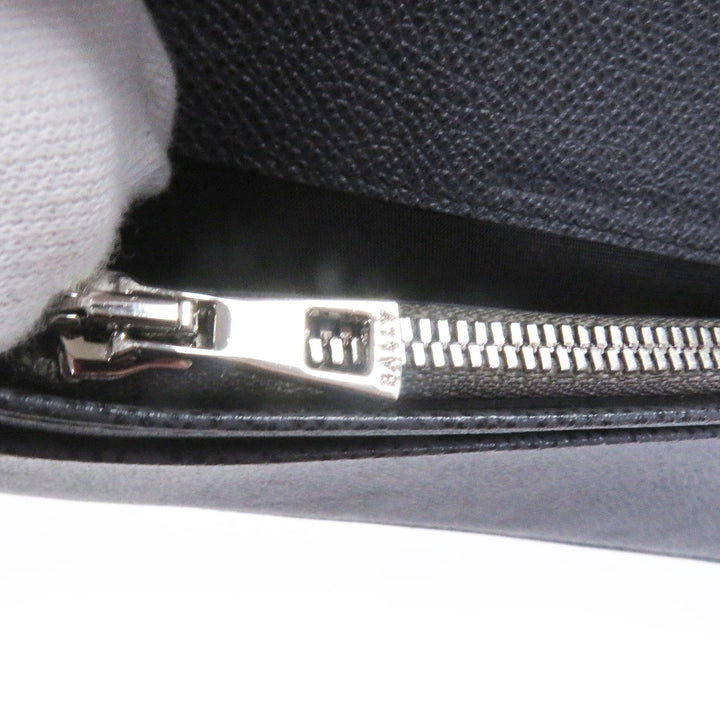 未使用品□BALLY バリー レザー ロゴ型押し 二つ折り財布 長財布 札入れ ロングウォレット グレー メンズ レディース オススメ◎