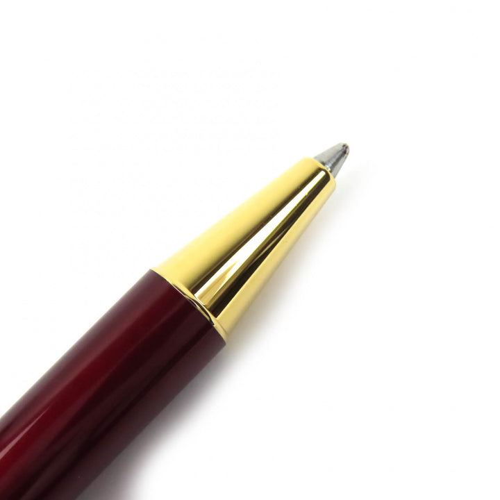 極美品△Cartier カルティエ サントス ドゥ カルティエ ツイスト式 ボールペン ボルドー ゴールド ケース付き フランス製 筆記確認済み