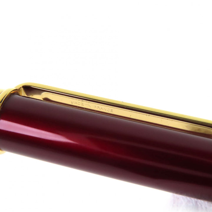 極美品△Cartier カルティエ サントス ドゥ カルティエ ツイスト式 ボールペン ボルドー ゴールド ケース付き フランス製 筆記確認済み