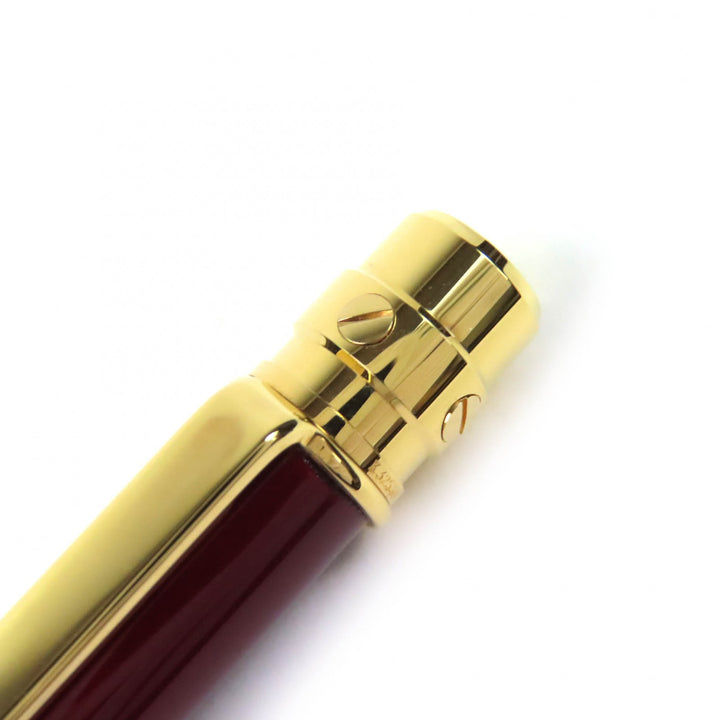 極美品△Cartier カルティエ サントス ドゥ カルティエ ツイスト式 ボールペン ボルドー ゴールド ケース付き フランス製 筆記確認済み