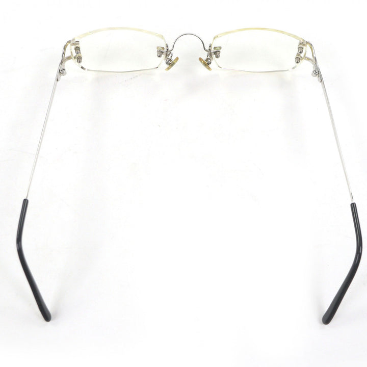 美品□Cartier カルティエ ヴィンテージ 135 2Cデコール ツーポイント リムレスメガネ 眼鏡 アイウェア シルバー □22 度入り フランス製