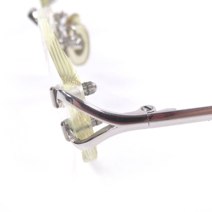 美品□Cartier カルティエ ヴィンテージ 135 2Cデコール ツーポイント リムレスメガネ 眼鏡 アイウェア シルバー □22 度入り フランス製