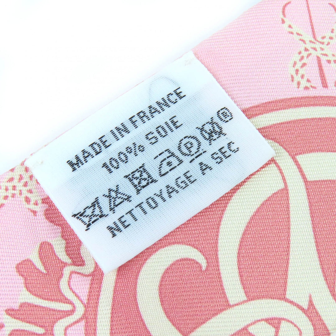 未使用品△HERMES エルメス ツイリー マーブルシルク エクスリブリス ローズペール/ヴェール/オークル スカーフ 箱付き 仏製 レディース