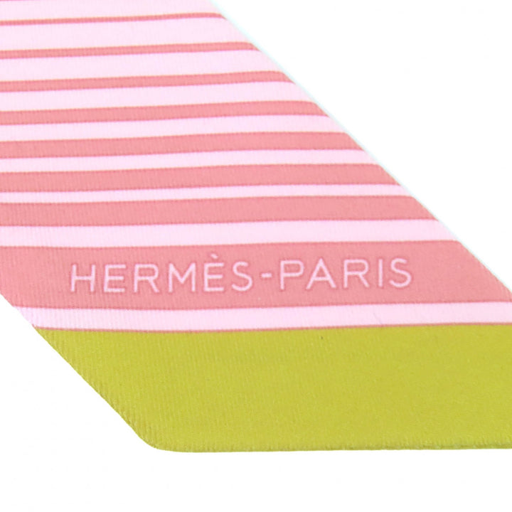 未使用品△HERMES エルメス ツイリー マーブルシルク エクスリブリス ローズペール/ヴェール/オークル スカーフ 箱付き 仏製 レディース