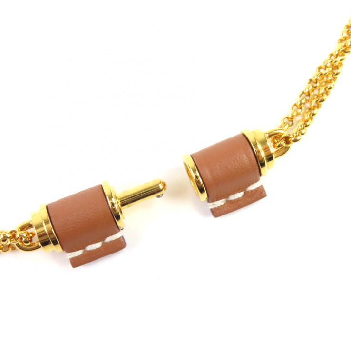 未使用品◇HERMES エルメス シャルニエールPM ヴォースイフト セリエ ゴールド金具 ネックレス ブラウン 箱・保存袋付き 仏製 レディース