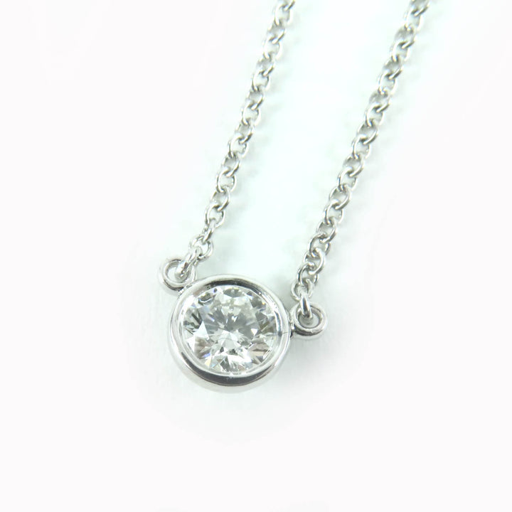 美品★ティファニー エルサペレッティ バイザヤード PT950 0.23ct /I/ VVS1/ 3EX NONE 74960847 1P ダイヤ ネックレス 総重量2.55g