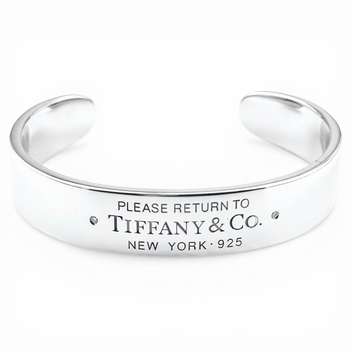 極美品◇TIFFANY&amp;Co. ティファニー リターントゥティファニー AG925 RTT ナローカフ ダイヤモンド バングル シルバー Sサイズ 重量33.2g