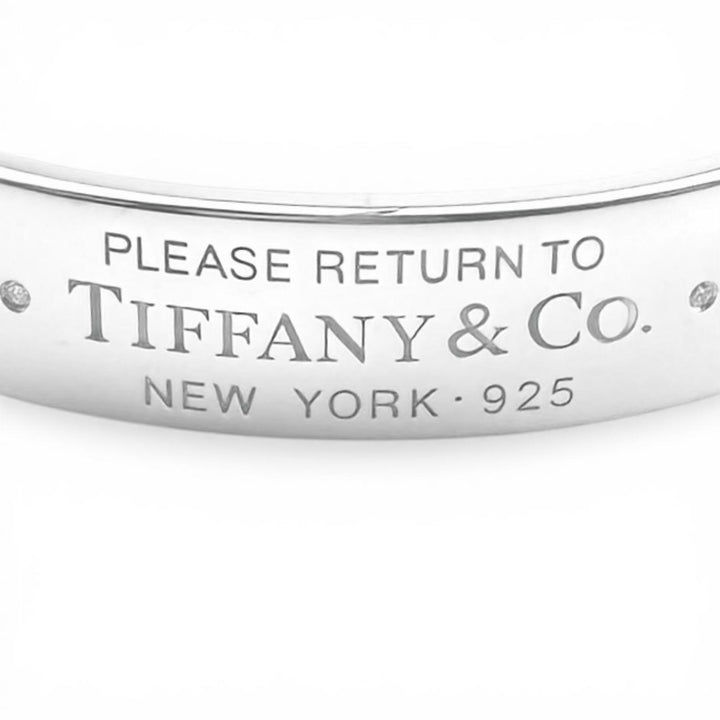 極美品◇TIFFANY&amp;Co. ティファニー リターントゥティファニー AG925 RTT ナローカフ ダイヤモンド バングル シルバー Sサイズ 重量33.2g
