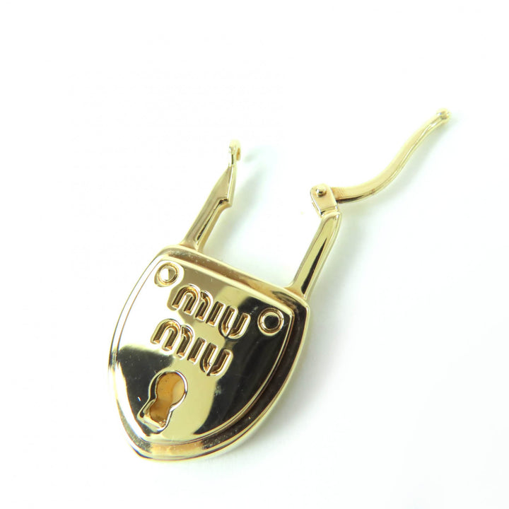 未使用品☆MIUMIU ミュウミュウ 5I0215 ミュウロック ピアス（両耳用）アクセサリー ゴールド 箱・保存袋付き イタリア製 レディース