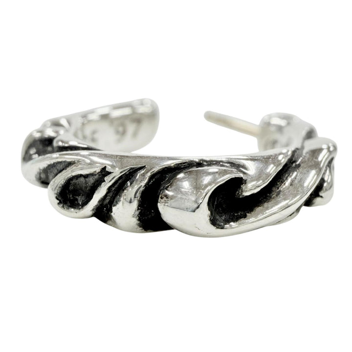 極美品◇CHROME HEARTS クロムハーツ HOOP SCROOL 1 925 14K スクロール フープ ピアス 片耳用 アクセサリー シルバー 重量3.66g メンズ