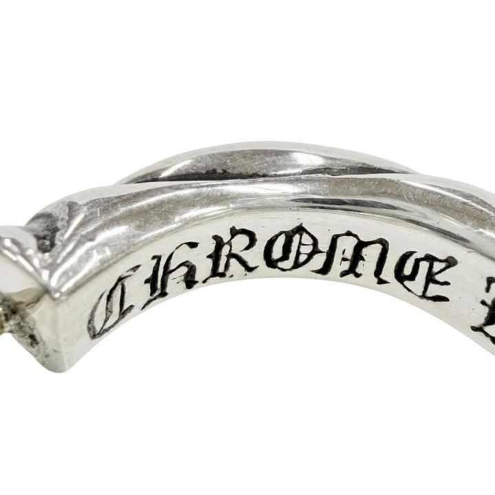 極美品◇CHROME HEARTS クロムハーツ HOOP SCROOL 1 925 14K スクロール フープ ピアス 片耳用 アクセサリー シルバー 重量3.66g メンズ