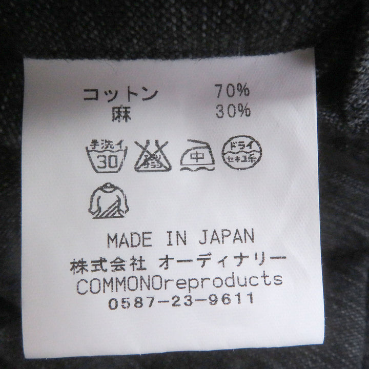 未使用品□COMMONO reproducts コモノ リプロダクト コットン リネン シングル テーラードジャケット 黒 c2/Mサイズ相当 日本製 正規品