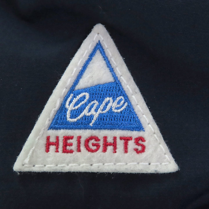 美品◇Cape Heights ケープハイツ CHW111296217 DALMANY レザー使い ロゴワッペン フード付 ダッフルダウンコート ネイビー M 正規品