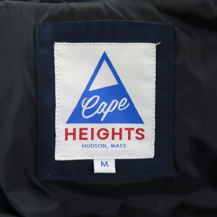 美品◇Cape Heights ケープハイツ CHW111296217 DALMANY レザー使い ロゴワッペン フード付 ダッフルダウンコート ネイビー M 正規品