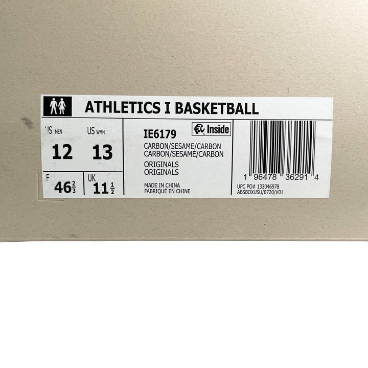 極美品▲adidas アディダス IE6179 FEAR OF GOD ATHLETHICS 1 BASKETBALL ミッドソール スニーカー ブラック 30cm メンズ 箱・保存袋付き