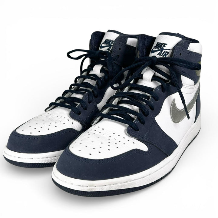 極美品▲NIKE ナイキ DC1788-100 AIR JORDAN 1 HIGH CO.JP ミドルカット レザー スニーカー ホワイト ネイビー 28 箱付き メンズ