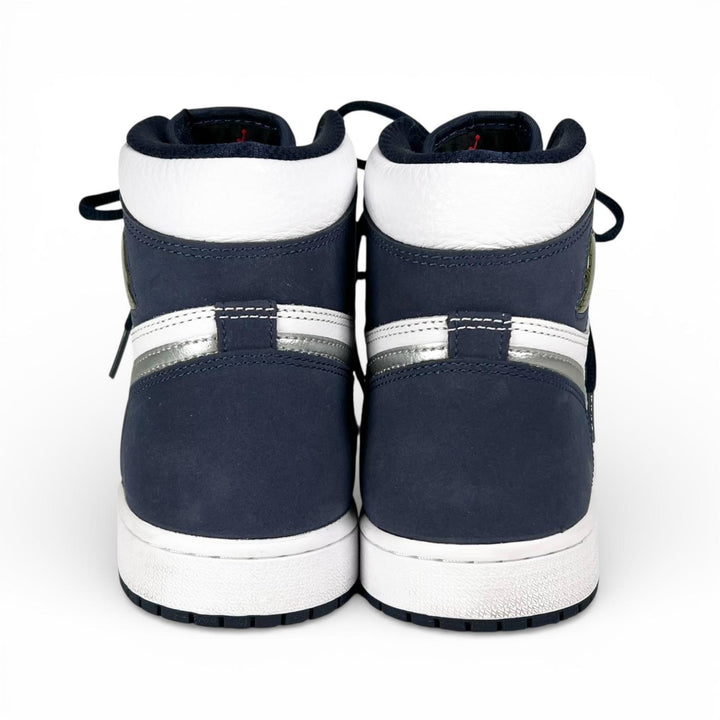 極美品▲NIKE ナイキ DC1788-100 AIR JORDAN 1 HIGH CO.JP ミドルカット レザー スニーカー ホワイト ネイビー 28 箱付き メンズ