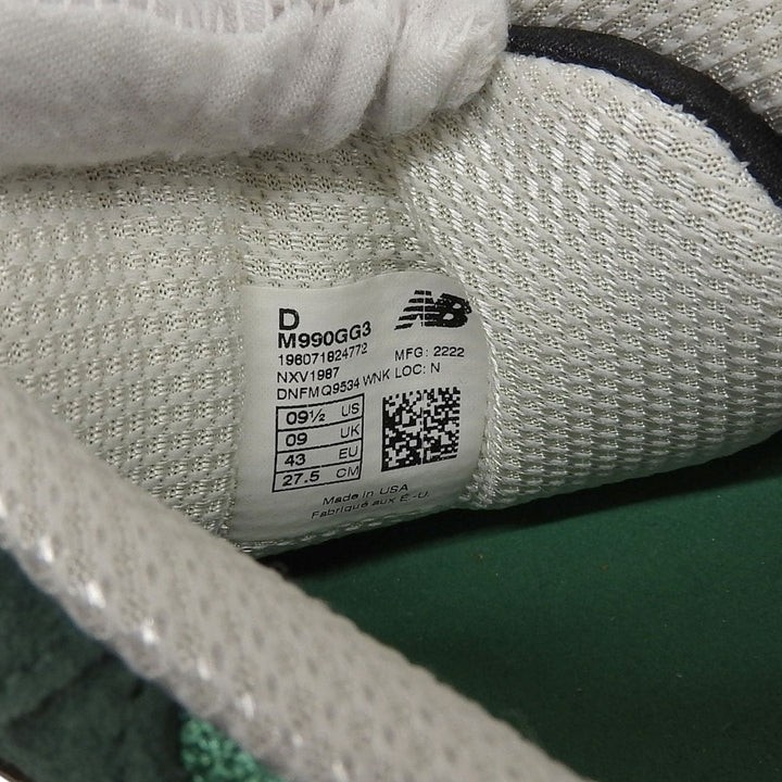 未使用品▲USA製 NEW BALANCE ニューバランス M990GG3 TEDDY SANTIS スウェードレザー 切り替え メッシュ スニーカー 27.5cm