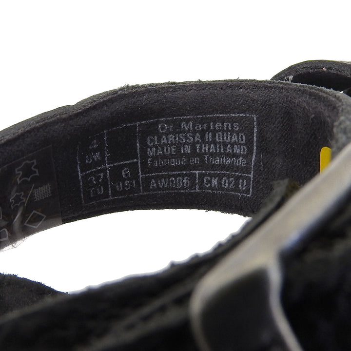 未使用品▲Dr.Martens ドクターマーチン Clarissa 2 Quad イエローステッチ バックルストラップ レザーサンダル 黒 UK4 箱付 レディース