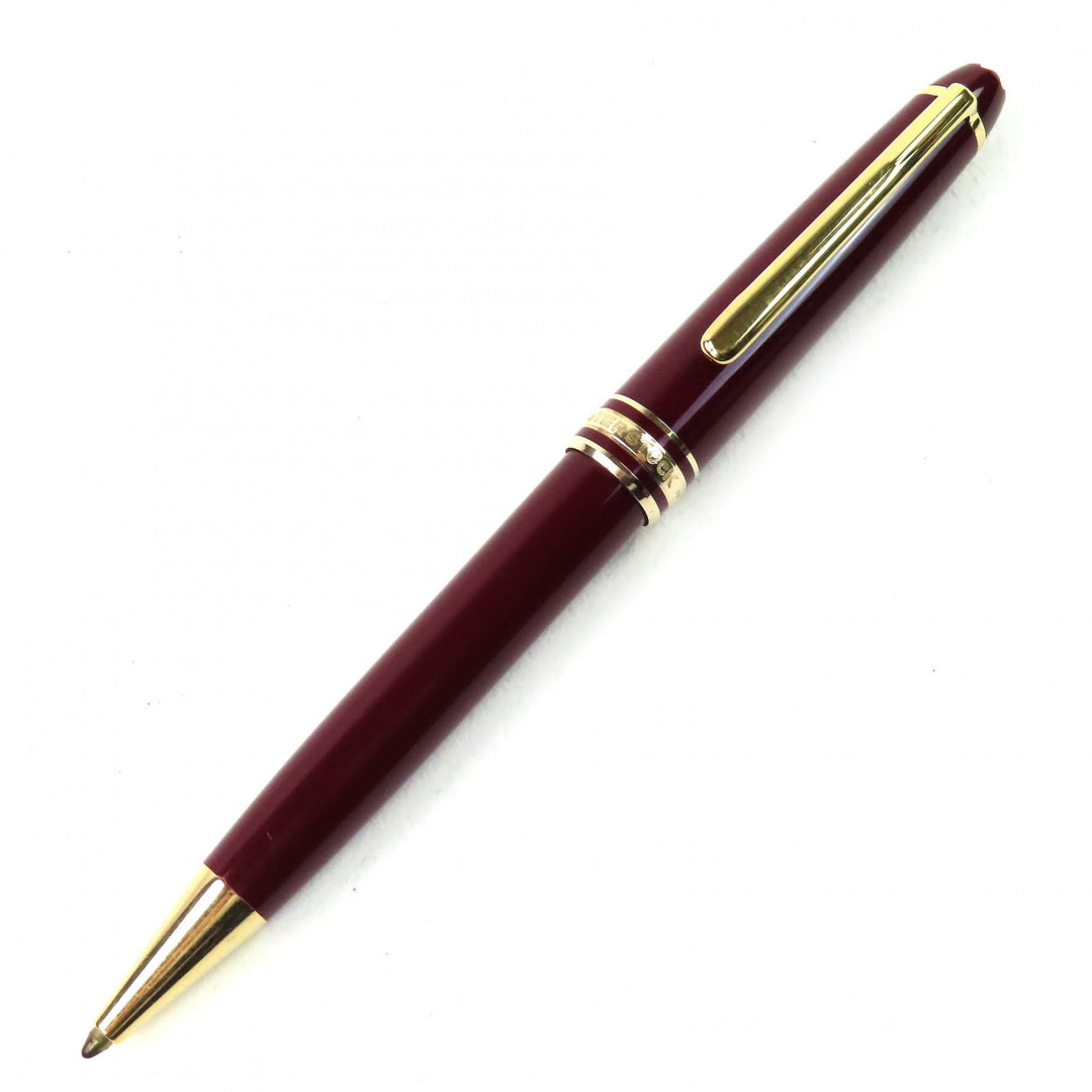 良品△MONTBLANC モンブラン マイスターシュテュック クラシック ホワイトスター ツイスト式 ボールペン ボルドー ゴールド 西ドイツ製