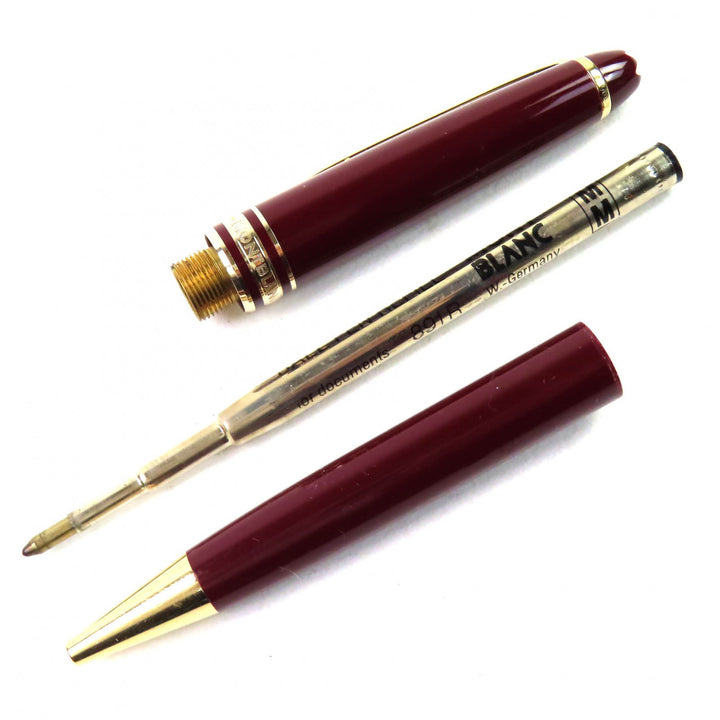 良品△MONTBLANC モンブラン マイスターシュテュック クラシック ホワイトスター ツイスト式 ボールペン ボルドー ゴールド 西ドイツ製
