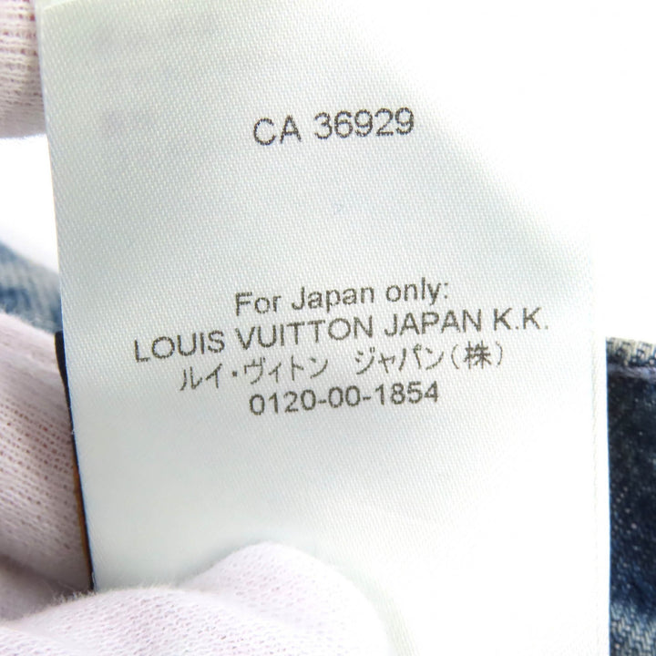 美品△LOUIS VUITTON ルイヴィトン 24AW コットン100％ モノグラムプリント デニム ショートパンツ インディゴブルー 31 正規品 メンズ