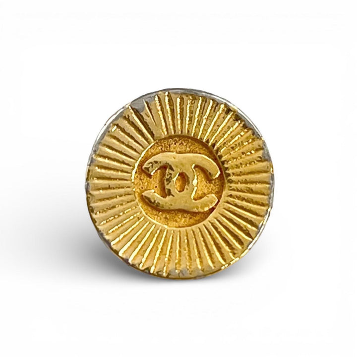 良品▲CHANEL シャネル ヴィンテージ ー ココマーク 裏ロゴ入り 金ボタン 5個セット ゴールド レディース
