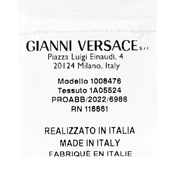 極美品▲VERSACE ヴェルサーチ 2022年製 1008476 シルク コットン クルーネック 長袖 ニット アイボリー 48 イタリア製 正規品 メンズ