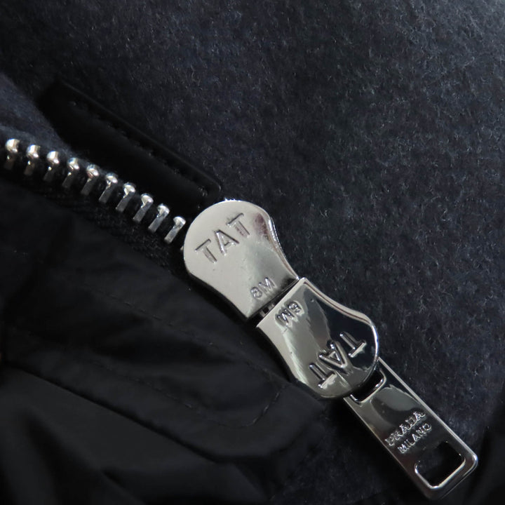 未使用品◇PRADA プラダ 24AW 29S131 バージンウール100％ トライアングルロゴプレート レザーベルト付き ダウンベスト 36 伊製 正規品