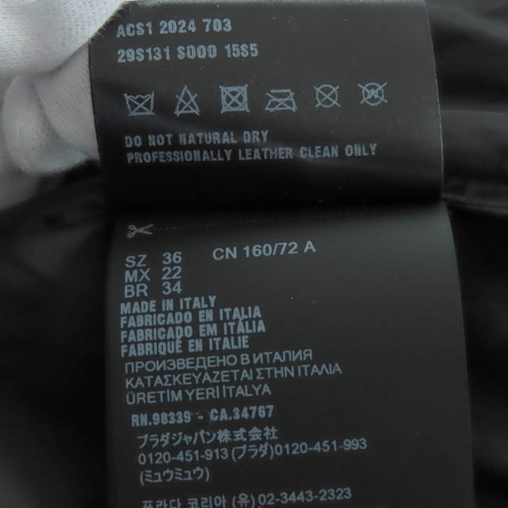 未使用品◇PRADA プラダ 24AW 29S131 バージンウール100％ トライアングルロゴプレート レザーベルト付き ダウンベスト 36 伊製 正規品