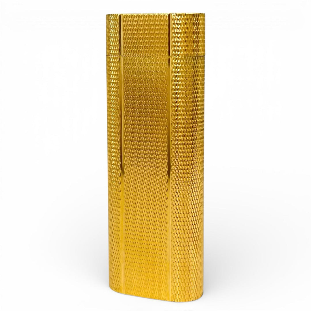 良品▲Cartier カルティエ オーバル 総柄 GP ローラー式 喫煙具 ガス ライター ゴールド スイス製 メンズ 着火確認済み