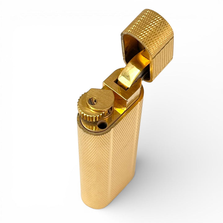 良品▲Cartier カルティエ オーバル 総柄 GP ローラー式 喫煙具 ガス ライター ゴールド スイス製 メンズ 着火確認済み