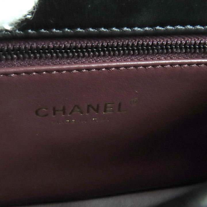 極美品★CHANEL シャネル トレンディCC AS4654 ラムスキン トップハンドル マトラッセ チェーン ショルダーバッグ ブラック ブラック金具