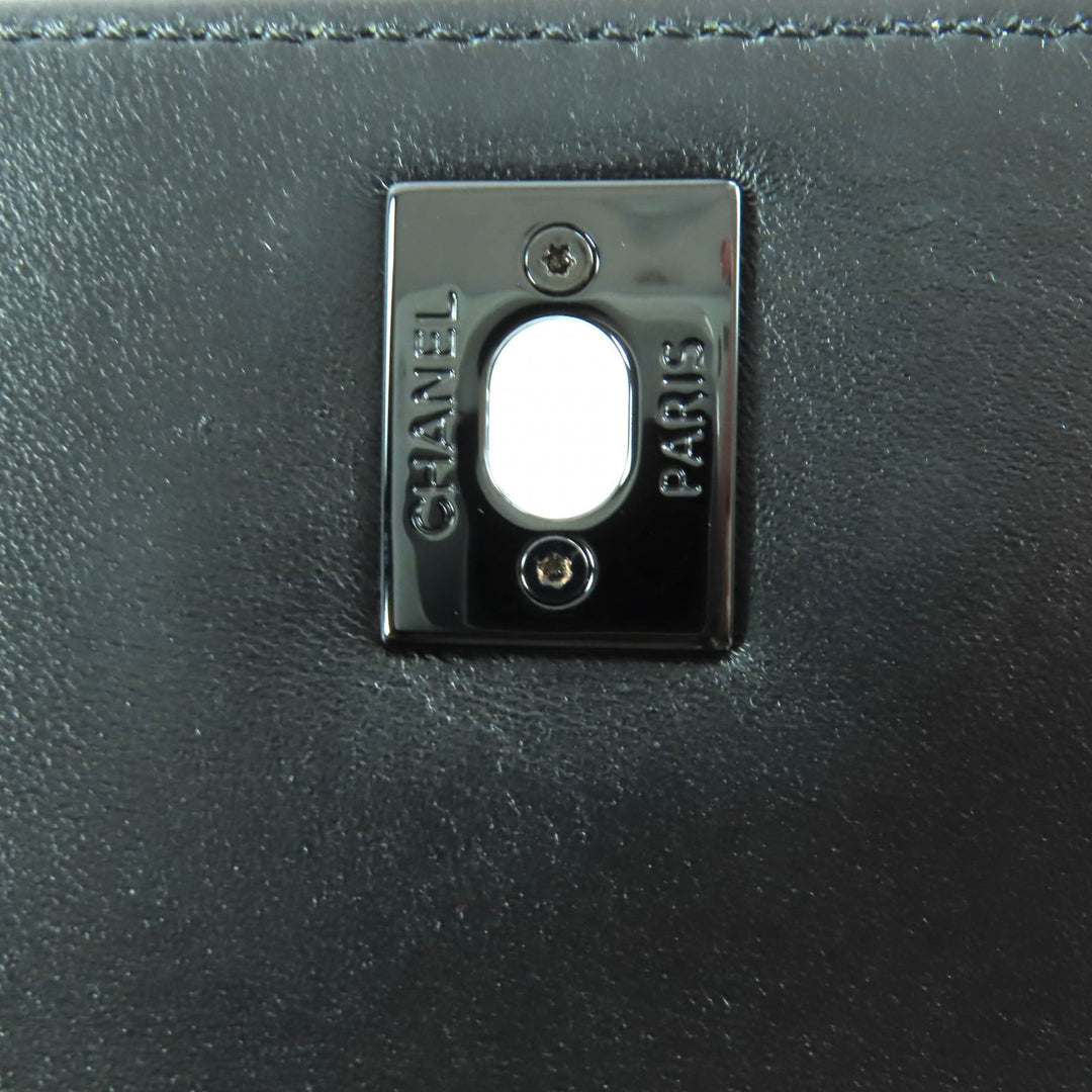 極美品★CHANEL シャネル トレンディCC AS4654 ラムスキン トップハンドル マトラッセ チェーン ショルダーバッグ ブラック ブラック金具