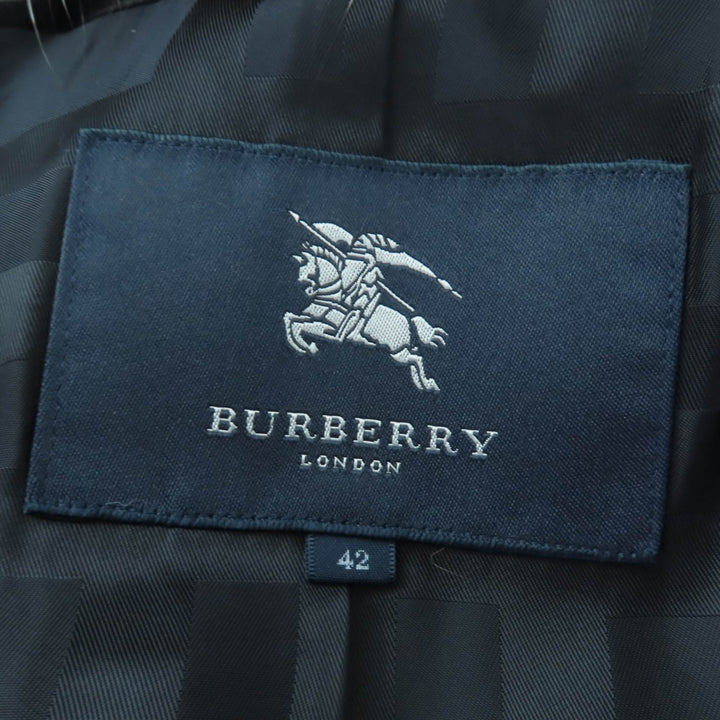 美品☆BURBERRY LONDON バーバリーロンドン ウール フォックスファー・ベルト付 ダウンコート ダークグレー 42 正規品 レディース