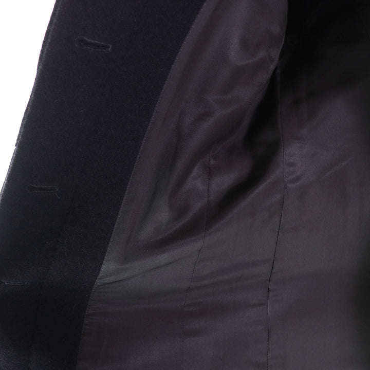 極美品△Brioni ブリオーニ 135123 カシミヤ100％ 一部レザー使 スタンドカラー ロングコート ダークブラウン 42 伊製 正規品 レディース