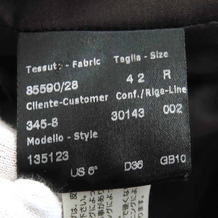 極美品△Brioni ブリオーニ 135123 カシミヤ100％ 一部レザー使 スタンドカラー ロングコート ダークブラウン 42 伊製 正規品 レディース