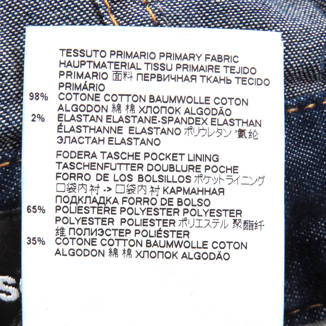 美品△DSQUARED2 ディースクエアード S75FP0068 ロゴパッチ デニム オールインワン ジャンプスーツ オーバーオール インディゴ 34 正規品