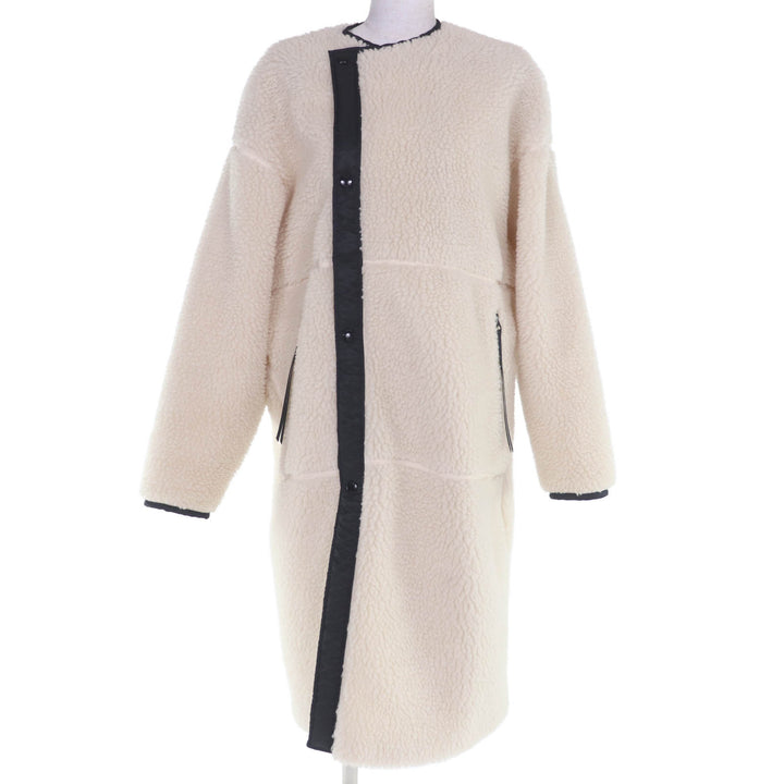 極美品◇HYKE ハイク 182-17175 FAUX SHEARLING COAT フェイクムートンコート ロング ボアコート ホワイト 2 日本製 正規品 レディース