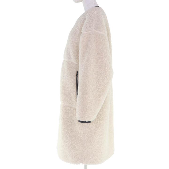 極美品◇HYKE ハイク 182-17175 FAUX SHEARLING COAT フェイクムートンコート ロング ボアコート ホワイト 2 日本製 正規品 レディース